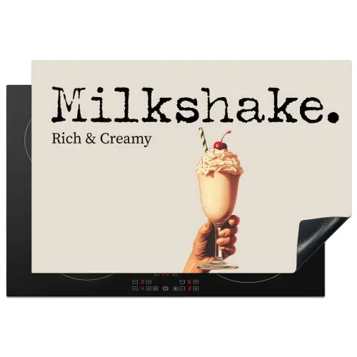 Milkshake - Kers - Rietje Inductie beschermer vinyl 3mm klein -3d