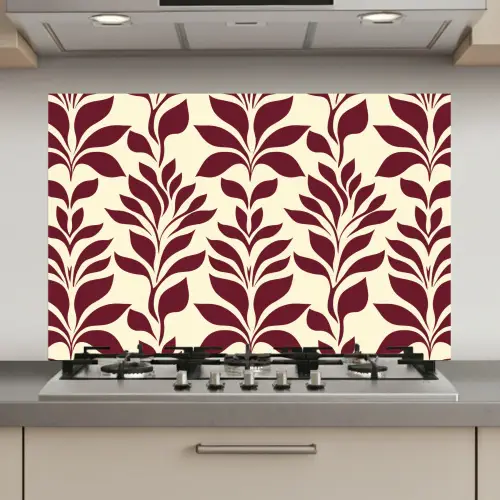 Abstract - Bladeren - Burgundy keuken achterwand spatscherm klein 900 -3d_website