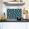 Zee - Dieren - Donkerblauw - Schelpen Inductie beschemer met haakjes klein 777 -sfeer2