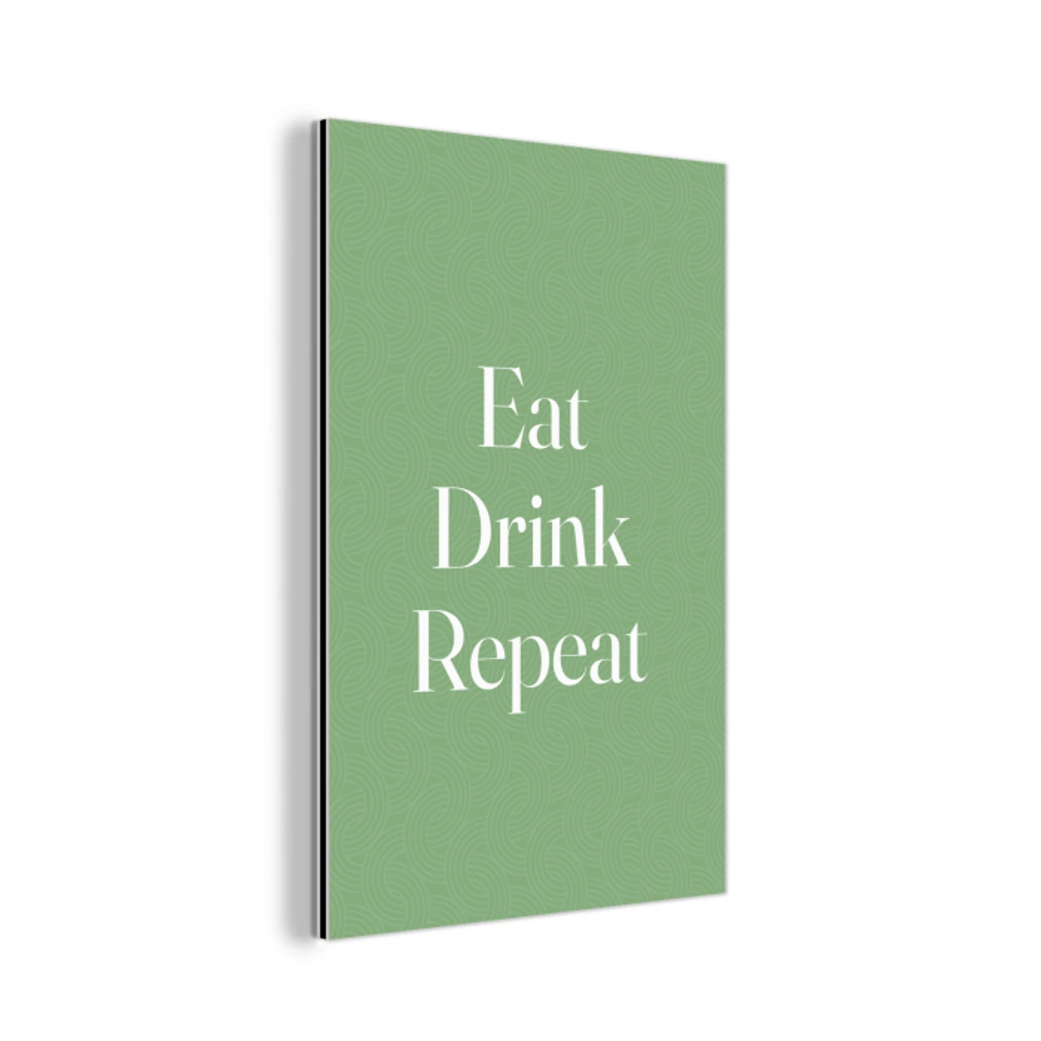 Eten - Drinken - Tekst - Mintgroen aluminium wit klein -3d