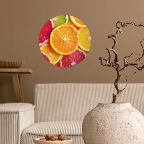 Fruit - Kleurrijk - Close up Wandcirkel behangsticker klein -sfeer1