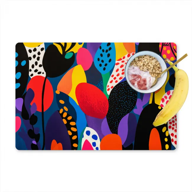 Bloemen - Bladeren - Abstract - Rood Placemat vinyl groot -zzzproduct_Kitchenyeah-website