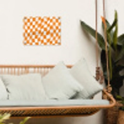 Golvend - Patroon - Oranje tuinposter los doek klein 239 -sfeer7