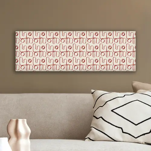 Abstract - Patroon - Beige - Rood canvas 2cm klein 828 -sfeer3