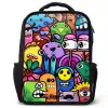 Grappige kleurrijke monsters Rugzak - Zwart middel -3d