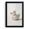 Badeend - Minimalistisch - Wit fotolijst zwart zonder passe partout klein -3d