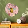 Bij - Geel - Bloemen - Kleurrijk Wandcirkel Organisch Forex 3mm klein -sfeer2