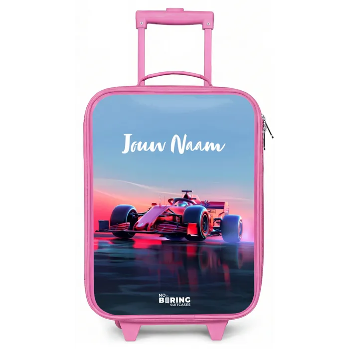 Rode racer Kinderkoffer - Roze klein -zz3dotto