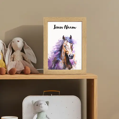 Paard - Dieren - Meiden - Paars - Bruin Light Box met kabel (Kinderlampje) klein -sfeer2_kind