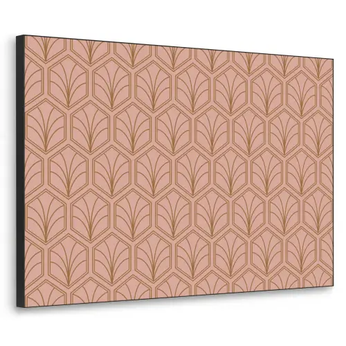 Zalmroze - Patroon - Geometrisch Textielframe zwart klein 947 -3d