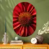 Close up - Bloem- Rood Wandcirkel Ovaal Glas middel -sfeer2