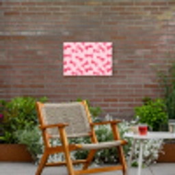 Strikken - Aquarel - Roze Tuinposter op houten frame 2 cm dik klein 845 -sfeer3