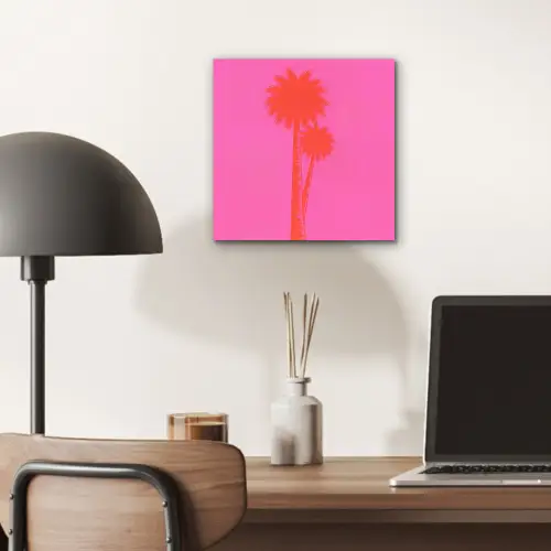 Palmbomen - Modern - Roze aluminium wit klein -sfeer5