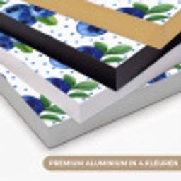 Bessen - Patroon - Blauw Textielframe zwart klein 947 -USP_kleurenNL