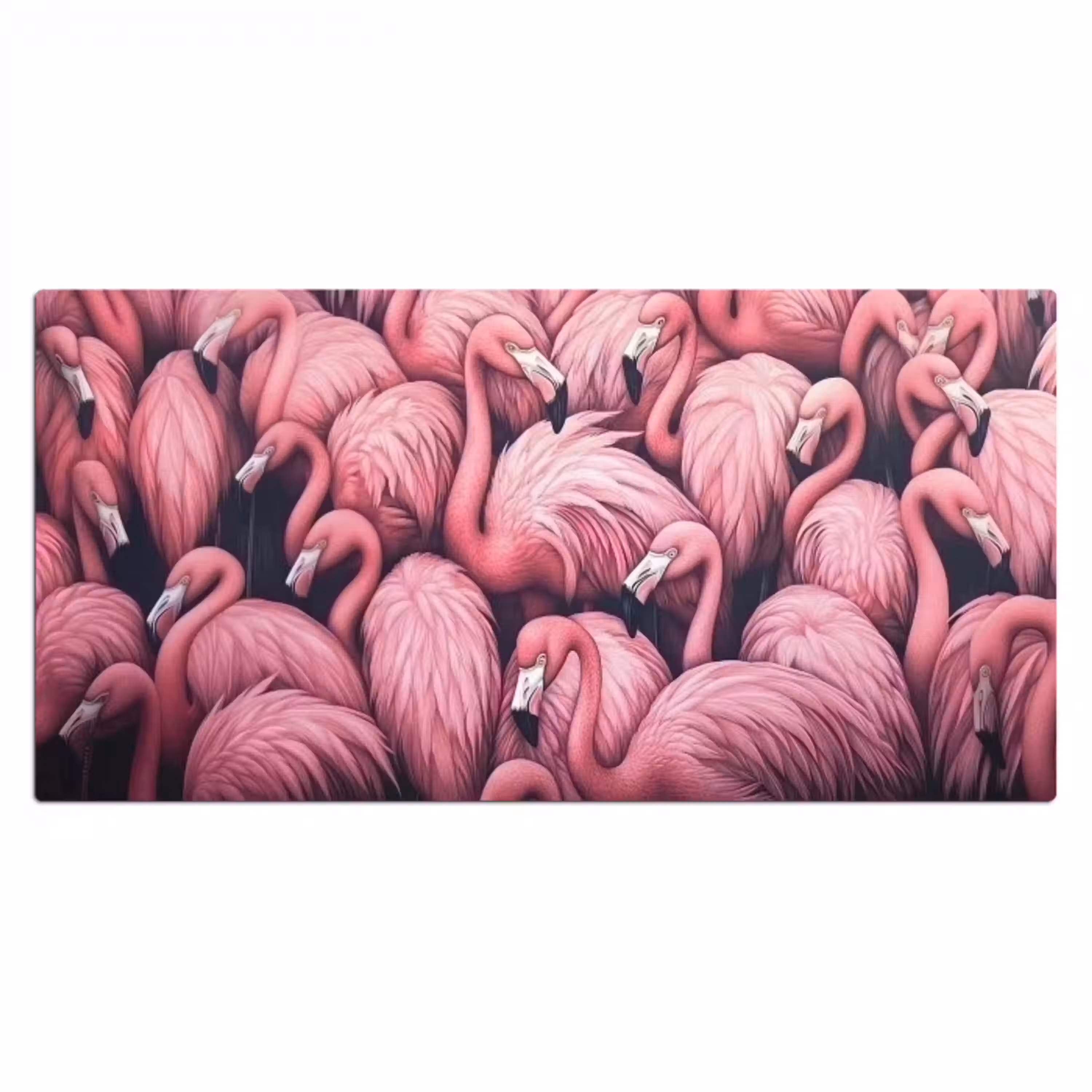 Flamingo - Roze - Dieren Muismat XXL klein -3d_leeg