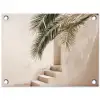 Palmboom - Schaduw - Trap - Beige tuinposter los doek klein -3d