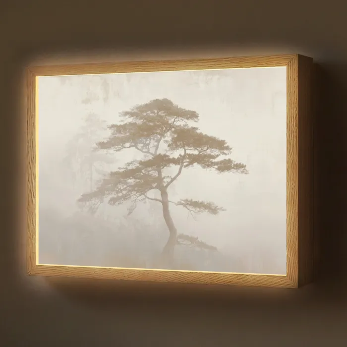 Boom - Oosterse stijl - Landschap Light Box met batterij (Wandlamp) middel -z3d_website