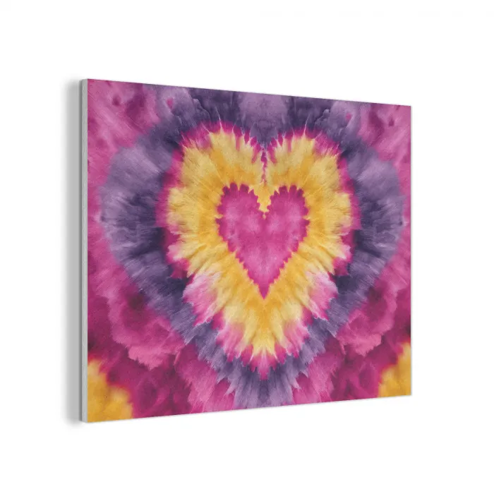 Tie dye - Hartvorm - Vlammen - Oranje PET vilt klein -3d