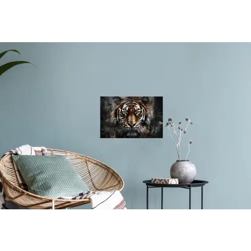 Tijger - Dieren - Portret - Luxe - Zwart Muursticker klein -plant