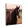 Paard - Zonsondergang - Bruin aluminium wit klein -3d