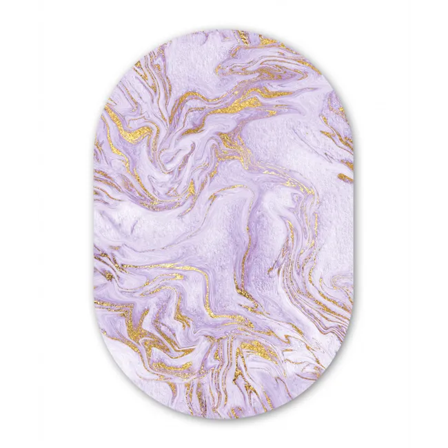 Marmer - Golf - Patronen - Paars Wandcirkel Ovaal Forex klein -3d