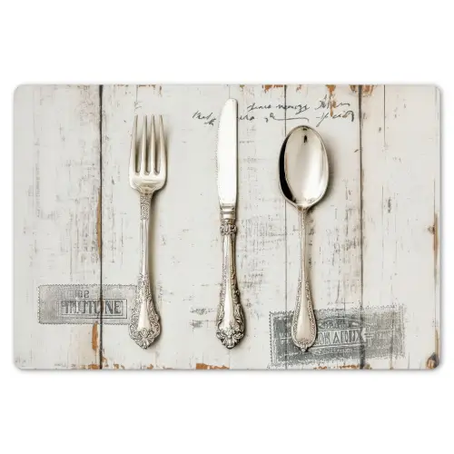 Zilver - Bestek - Hout Placemat vinyl groot -zzsfeer1_Kitchenyeah-website