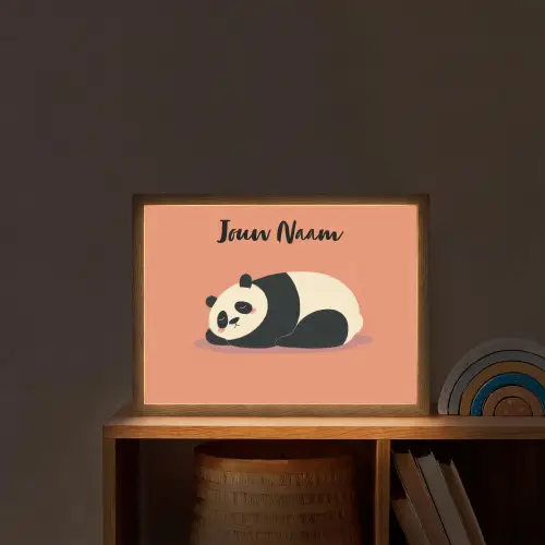 Panda - Slaap - Oranje Light Box met batterij (Wandlamp kind) middel -sfeer1_kind