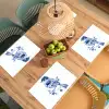 Vogel - Delfts blauw - Illustratie - Bloemen Placemat vinyl groot -zzsfeer5_Kitchenyeah-website