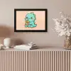 Dino - Boba - kawaii - Oranje fotolijst zwart zonder passe partout klein -sfeer5