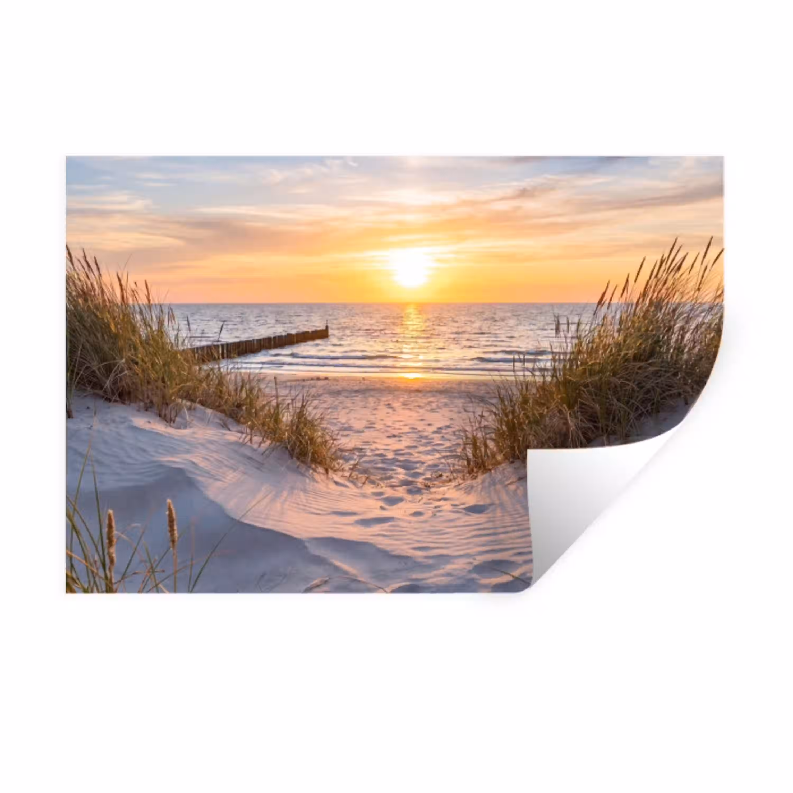 Strand - Zonsondergang - Natuur - Landschap Muursticker klein -3d
