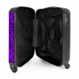 Panterpatroon in paars en zwart NBS - Handbagage koffer - Volwassenen Unisex middel -binnenkant