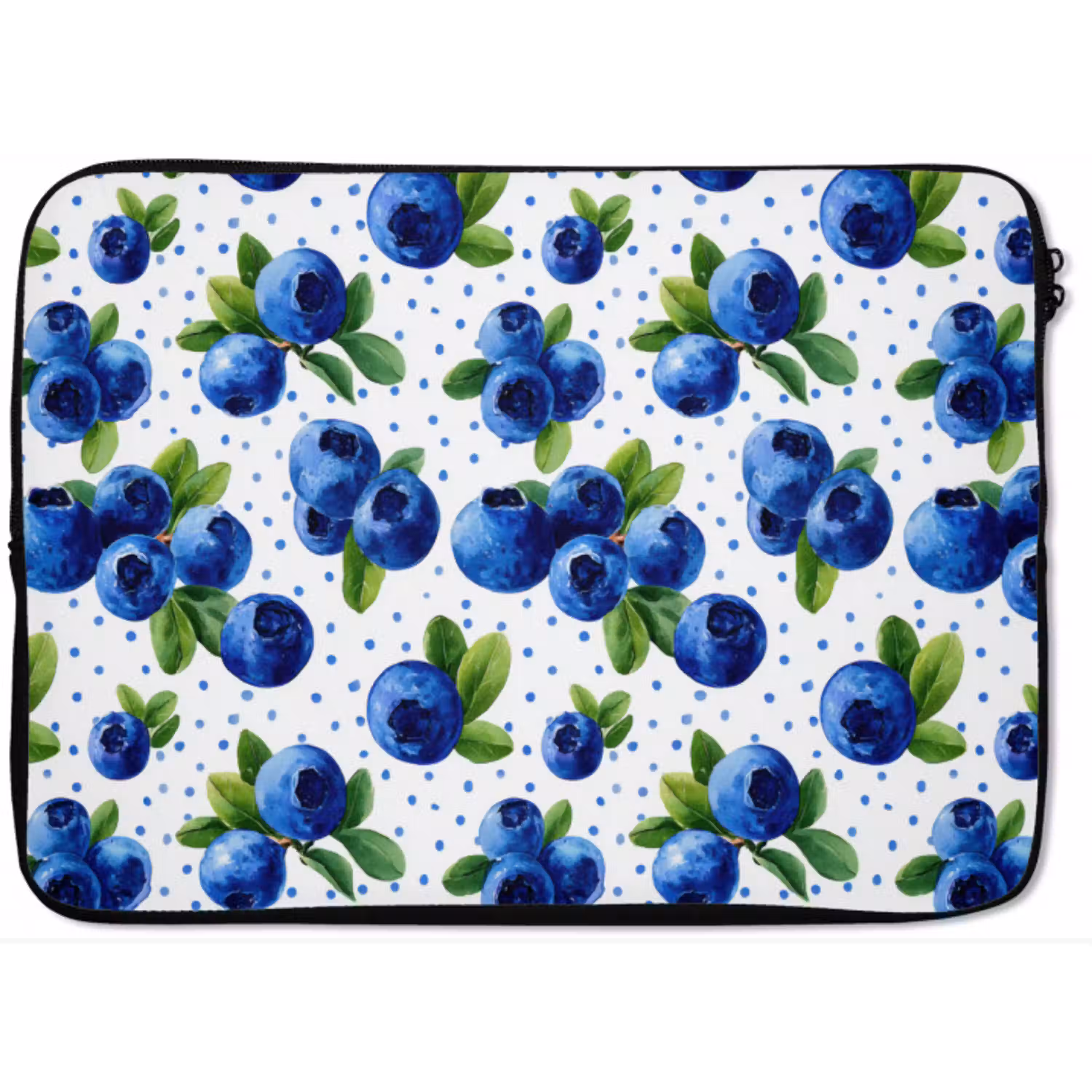 Bessen - Patroon - Blauw laptophoes neopreen klein 279 -zkaufland3dotto