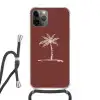 Palmboom - Beige - Rood - Tropisch Hoesje iPhone 12 Pro met koord klein -3d