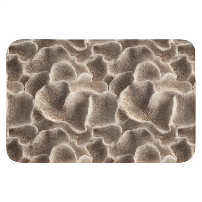 Badmat - Waaiervorm - Beige - Vezel textuur