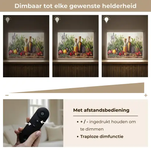 Stilleven - Kruiden - Specerijen - Fruit - Kleurrijk Light Box met batterij (Wandlamp) middel -USP_dimbaarNL