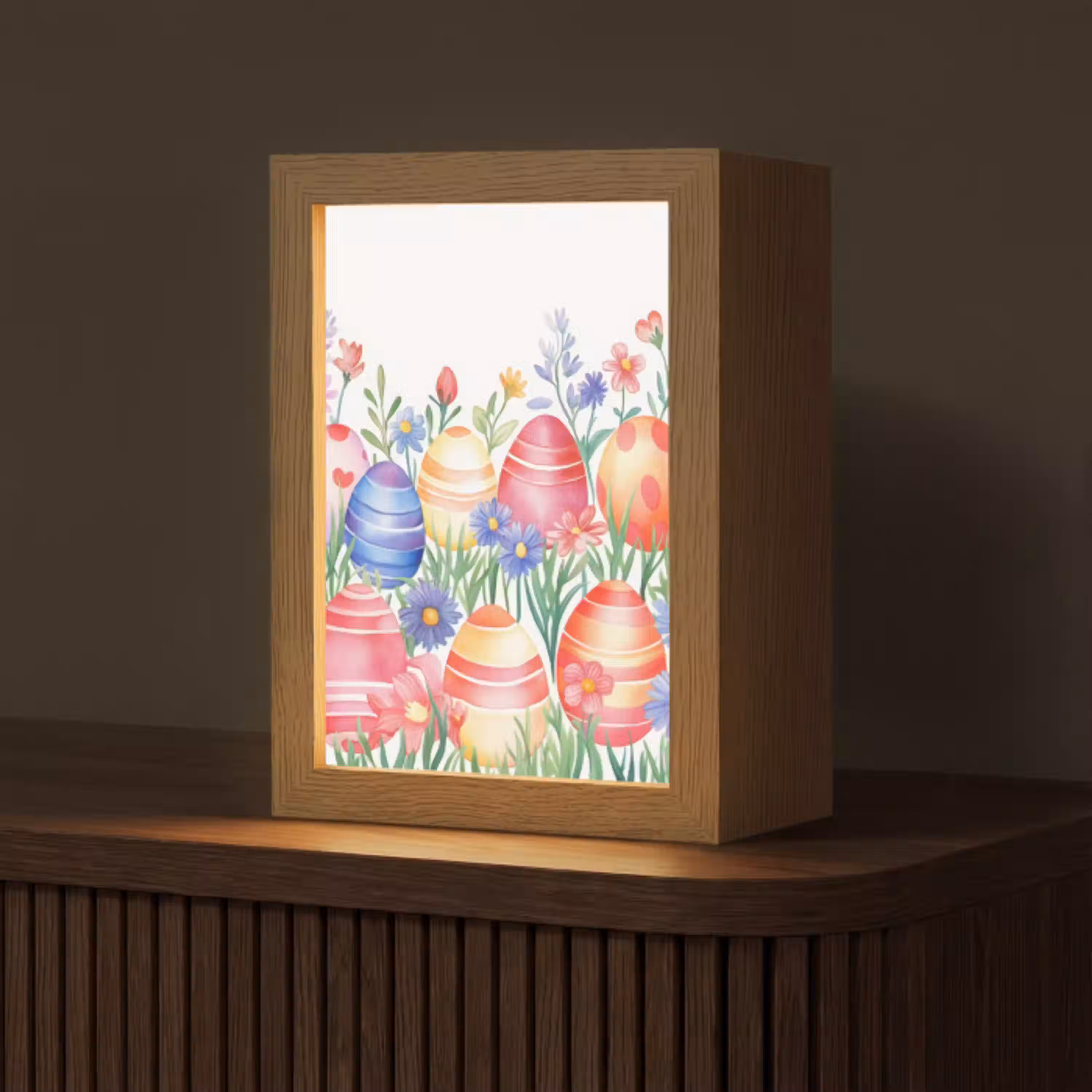 Bloementuin - Kleurrijk - Eieren Light Box met kabel (Tafellamp) klein -z3d_website