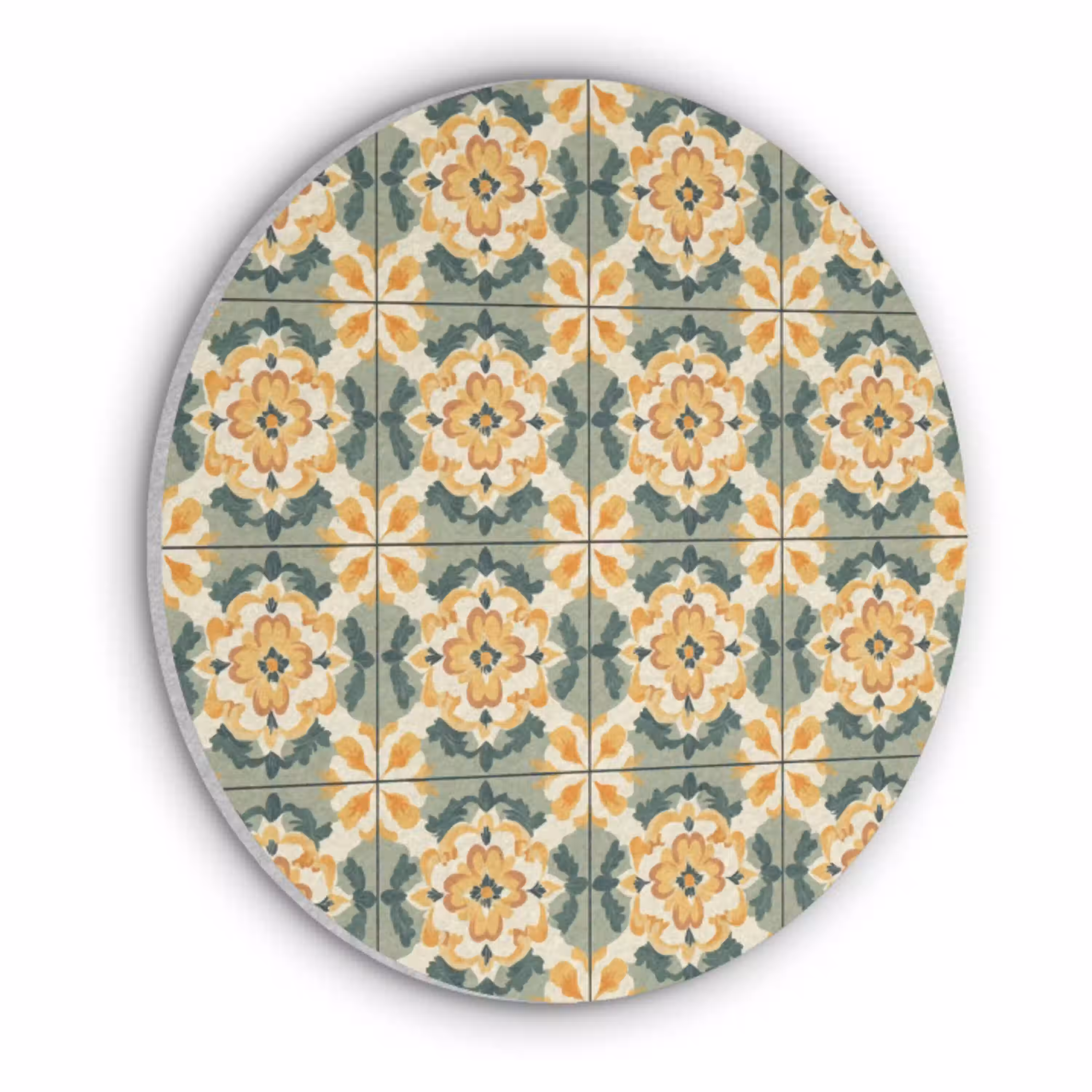 Keramiek - Verweerd - Kleurrijk Akoestische PET Vilt - Rond klein 838 -3d