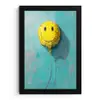 Ballon - Geel - Smiley fotolijst zwart zonder passe partout klein -3d