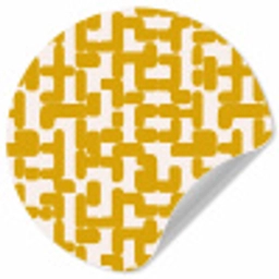 Geel - Beige - Patroon Wandcirkel behangsticker klein 186 -3d