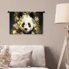 Panda - Pandabeer - Wilde dieren - Natuur - Bloemen Wandkleed katoen klein -sfeer4