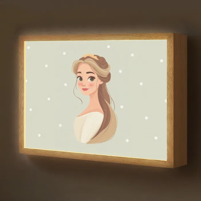Prinses - Tiara - Groen - Stippen Light Box met batterij (Wandlamp kind) middel -z3d_website