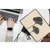 Bladeren - Minimalistisch - Zwart laptophoes neopreen klein -bureau