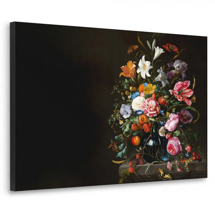 Oude meesters - Kunst - Vaas met bloemen - Jan Davidsz de Heem Textielframe zwart klein -3d
