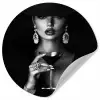 Vrouw - Cocktail - Chic Wandcirkel behangsticker klein -3d