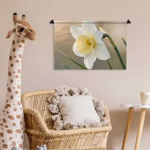 Narcis - Bloem - Minimalistisch Wandkleed katoen klein -wsfeer5_kind