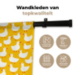 Eendjes - Patroon - Geel Wandkleed katoen klein 269 -sfeer2