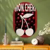 Kersen - Illustratie - Rood Wandcirkel Ovaal Glas middel -sfeer2