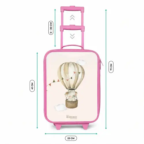 Olifant in een luchtballon Kinderkoffer - Roze klein -productfoto_formaten