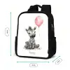 Zebra met roze ballon Rugzak - Zwart middel -productfoto_formaten