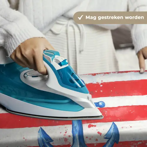 Anker - Verfspatten - Rood - Blauw Wandkleed katoen klein -sfeer9